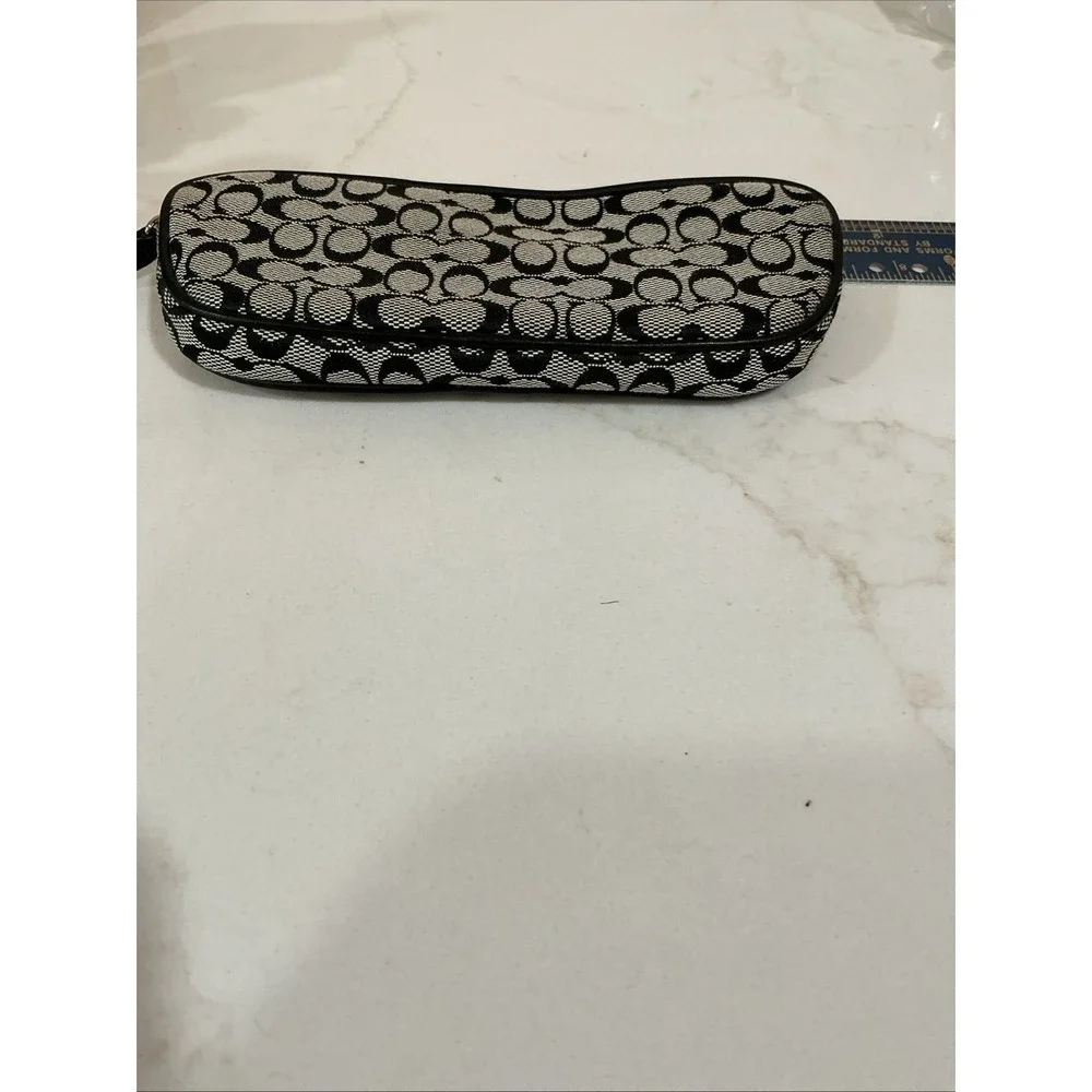 Coach Black Jacquard Vintage Soft Zipper Glasses Case